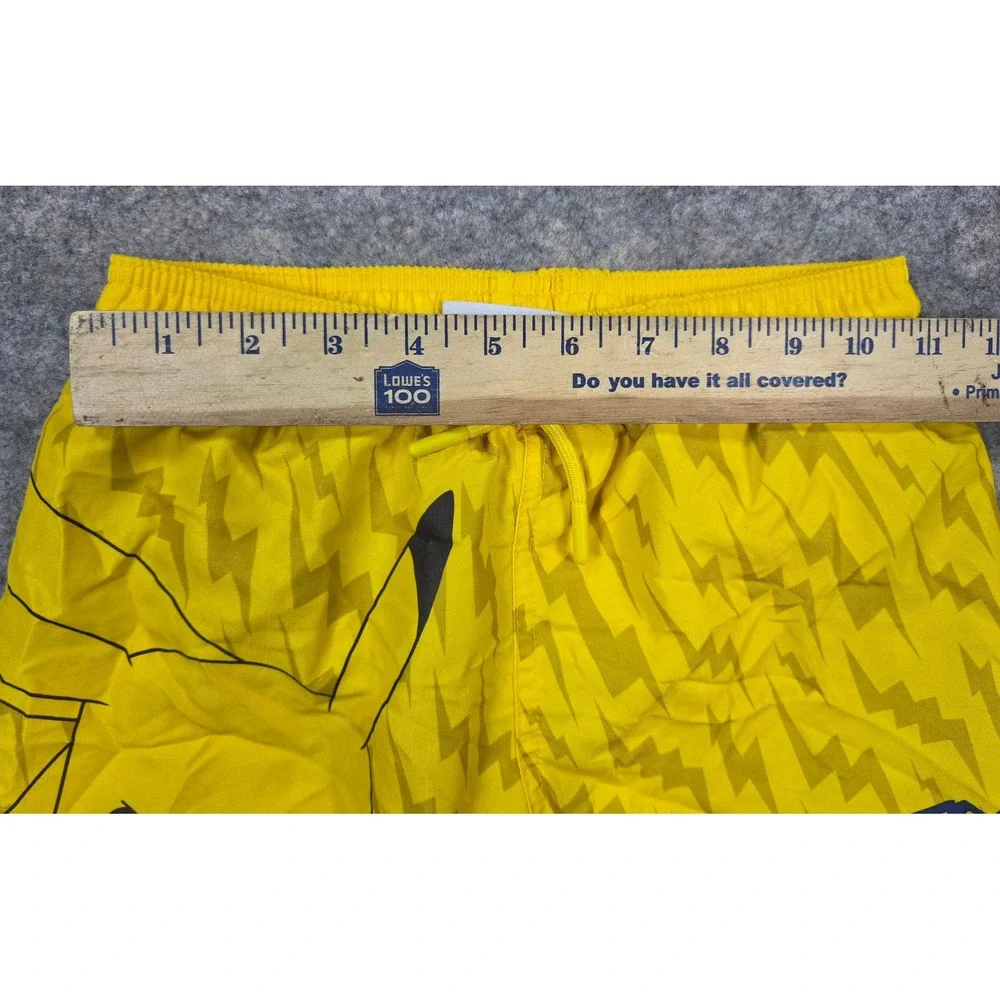 Pokemon Pikachu Boys Swim Trunks Yellow Lightning Bolt Mesh Lined Size 6-7 Years